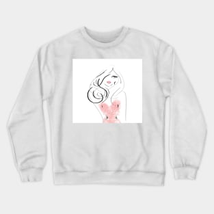 fashion chic girl illustration Crewneck Sweatshirt